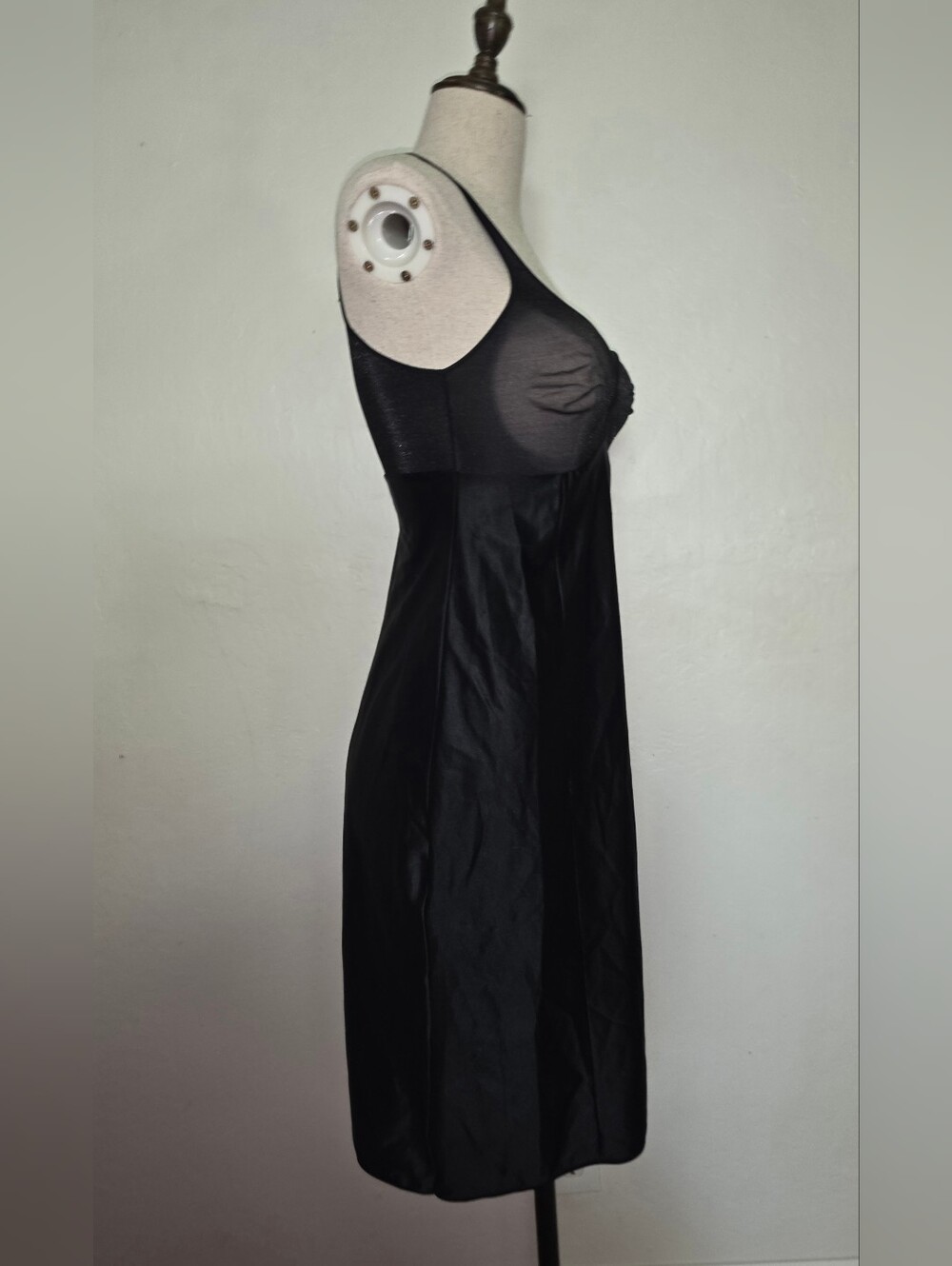 Vintage 1950s 1960s Bosch Black Slip Dress Midi - Picture 7 of 15